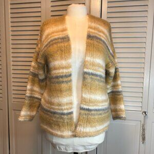 ANTHROPOLOGIE MOIRA STRIPED OPEN FRONT CARDIGAN SWEATER